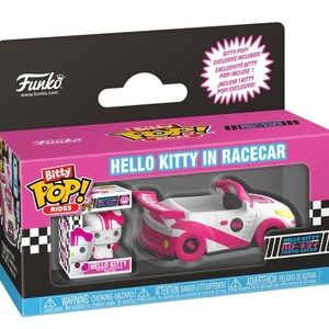 Hello Kitty w her Pink & White Racecar - Funko Bitty Pop!